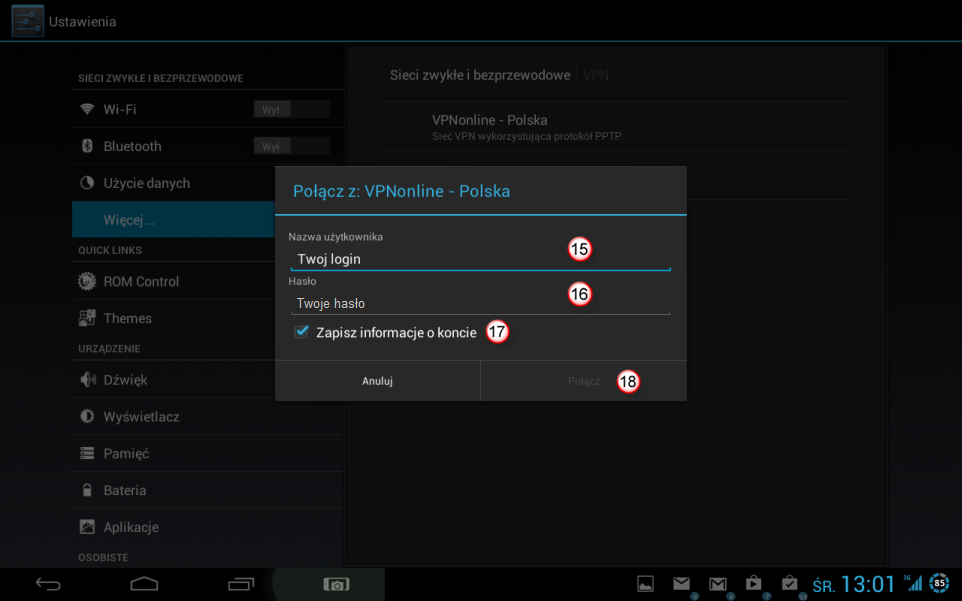 Android Tablet L2TP VPN