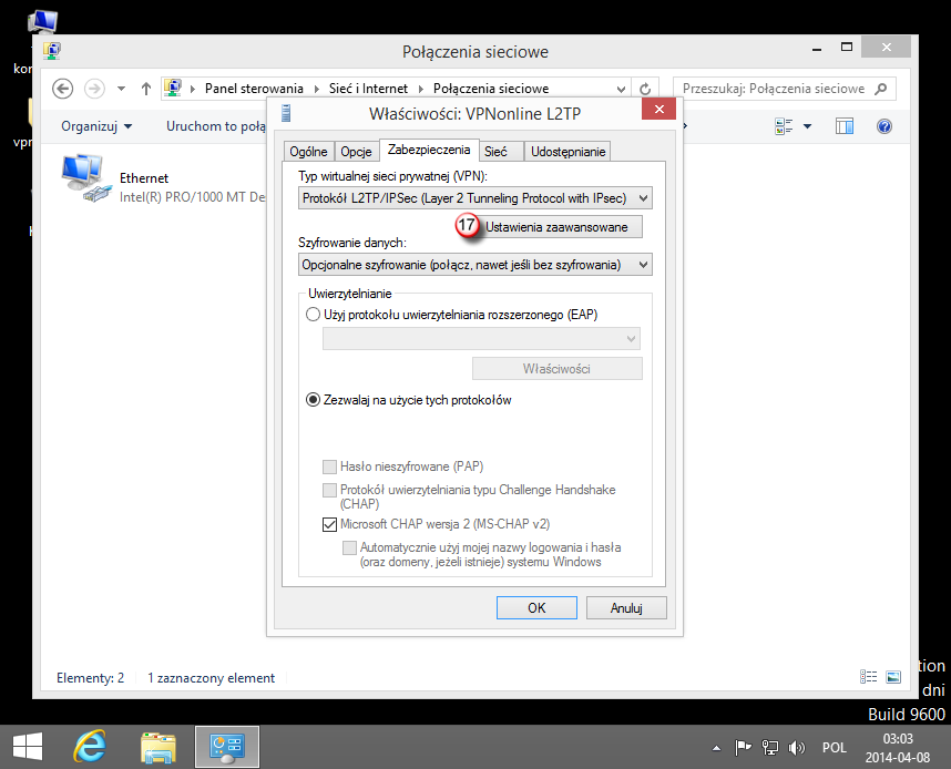 Windows 8 L2TP VPN