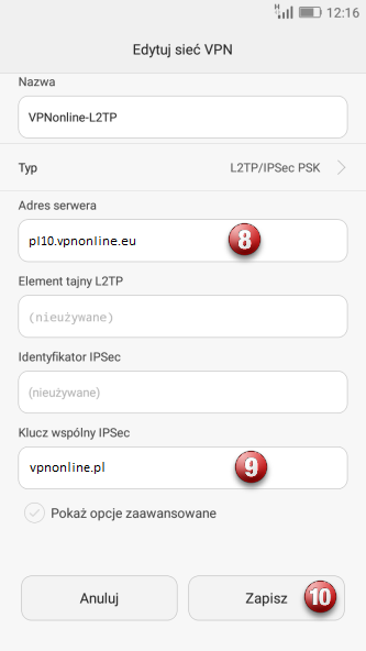 Android L2TP VPN