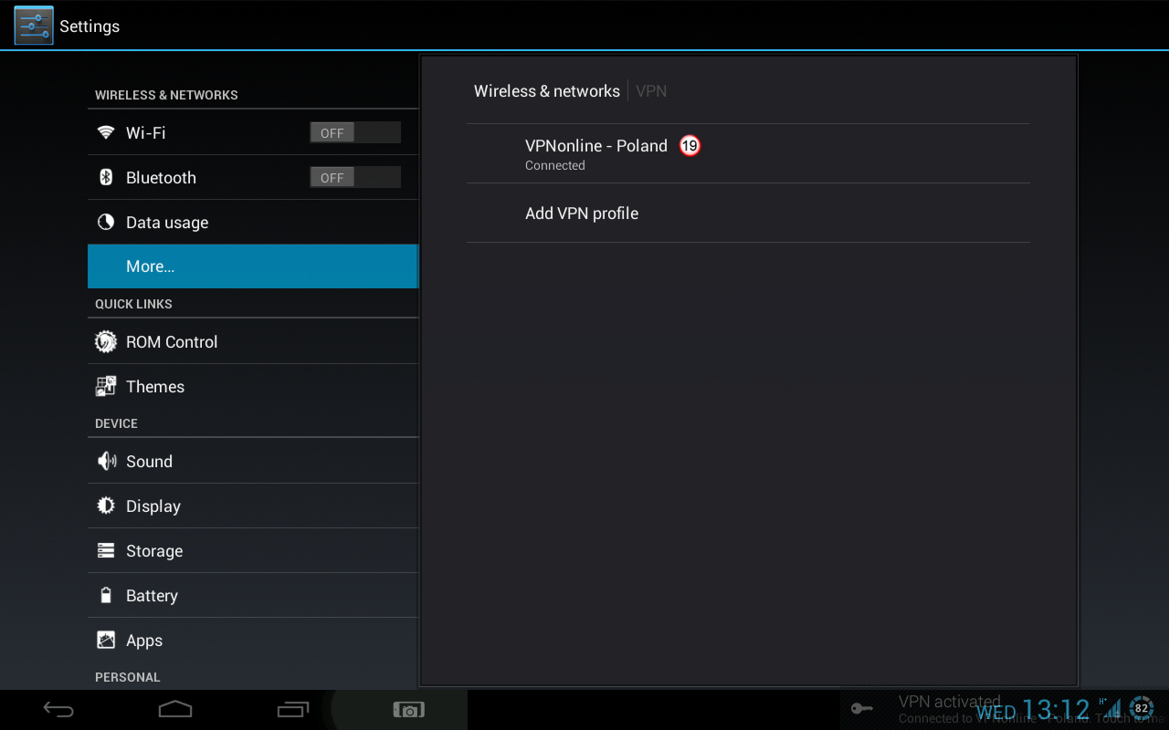 Android Tablet PPTP VPN