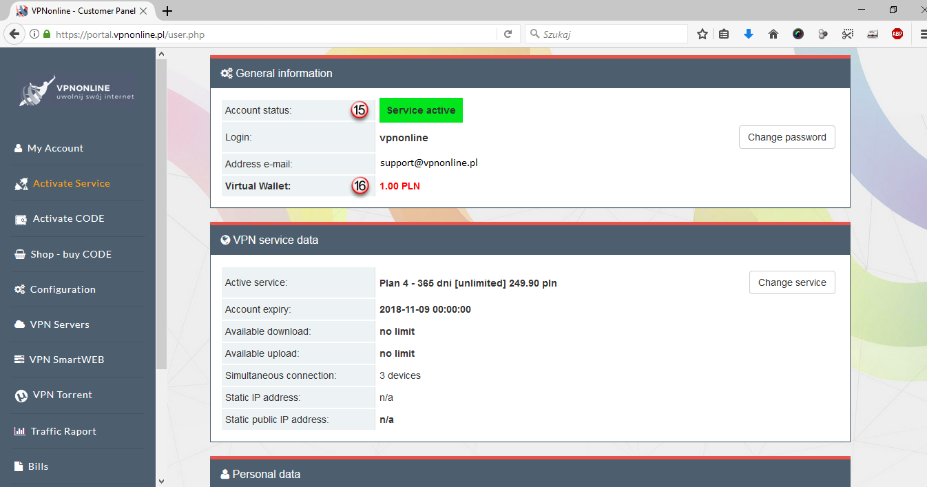 Activaiting VPN CODE