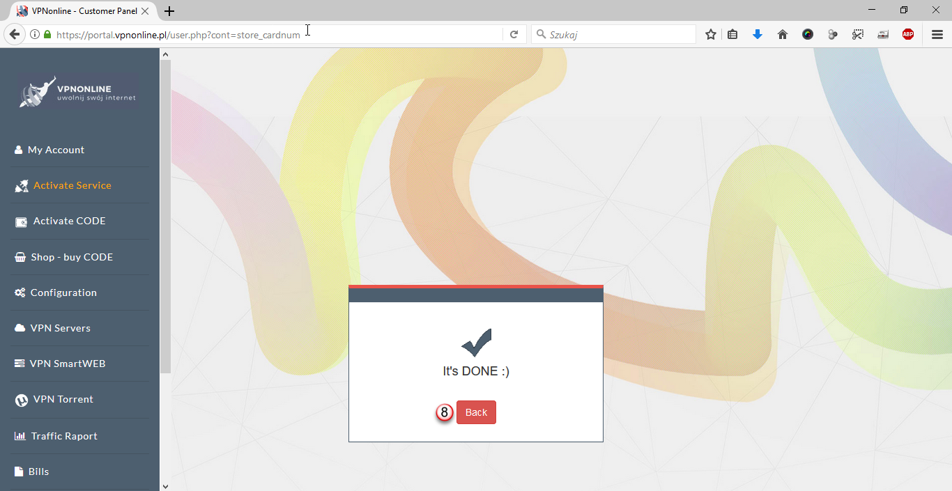 Activaiting VPN CODE