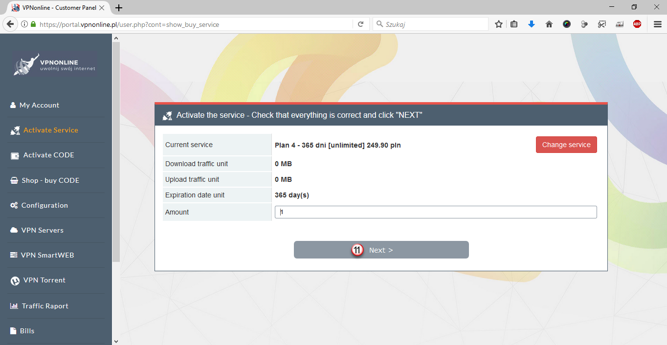 Activaiting VPN CODE