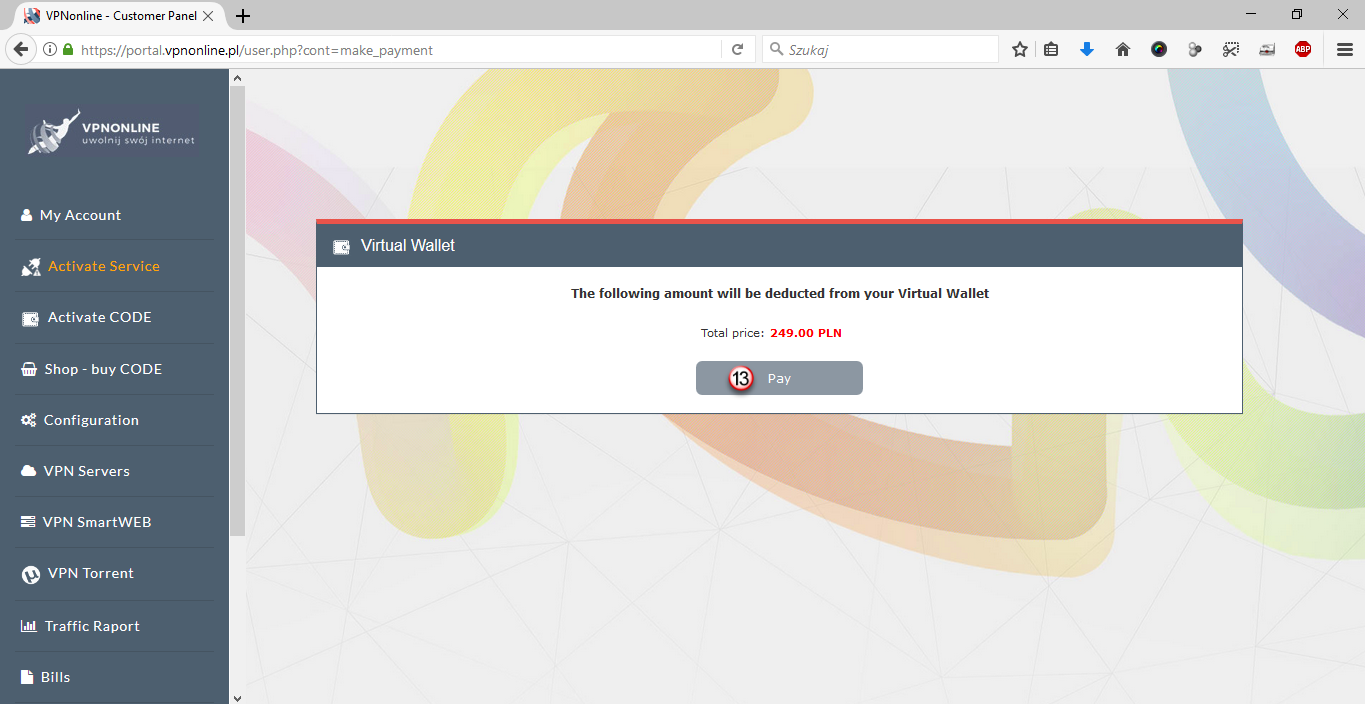 Activaiting VPN CODE