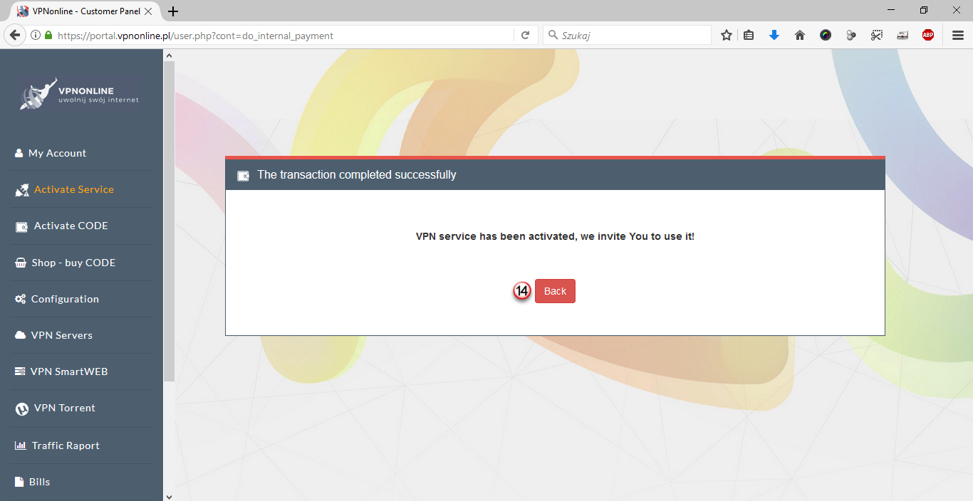Activaiting VPN CODE