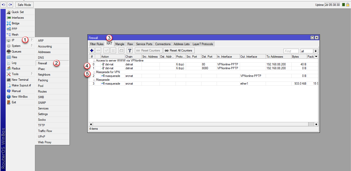 Mikrotik Port Forwarding via VPN