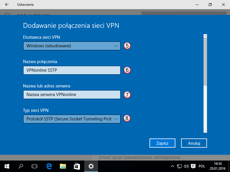 Windows 10 SSTP VPN