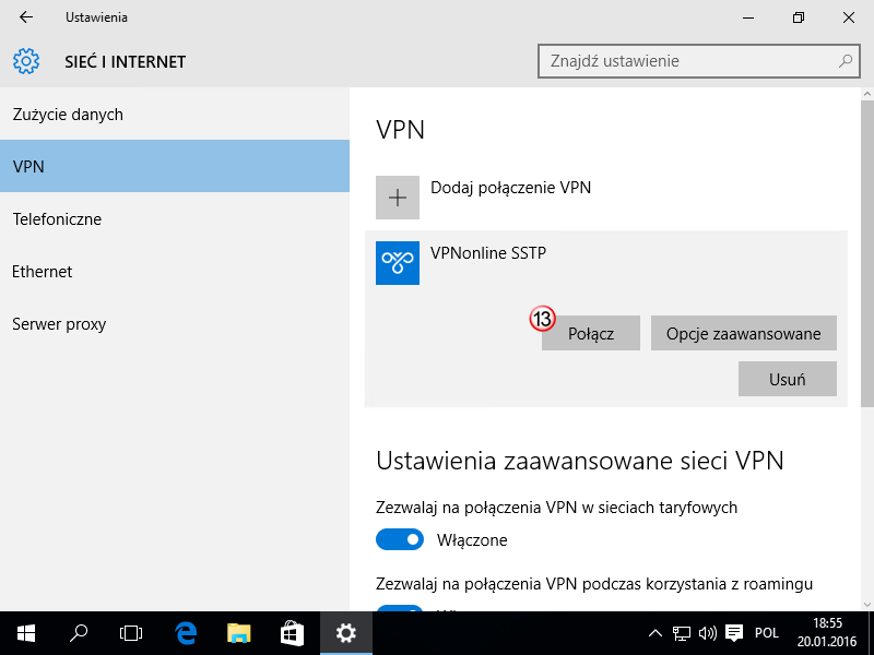 Windows 10 SSTP VPN
