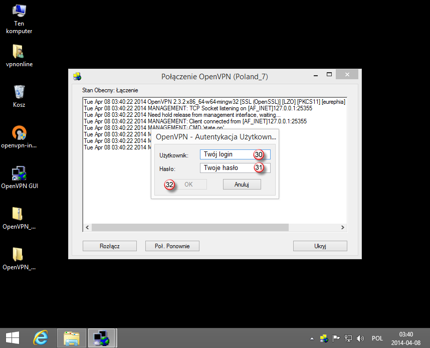 Windows 8 OpenVPN