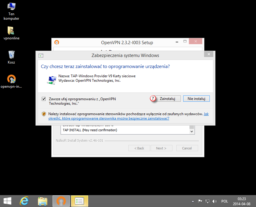 Windows 8 OpenVPN